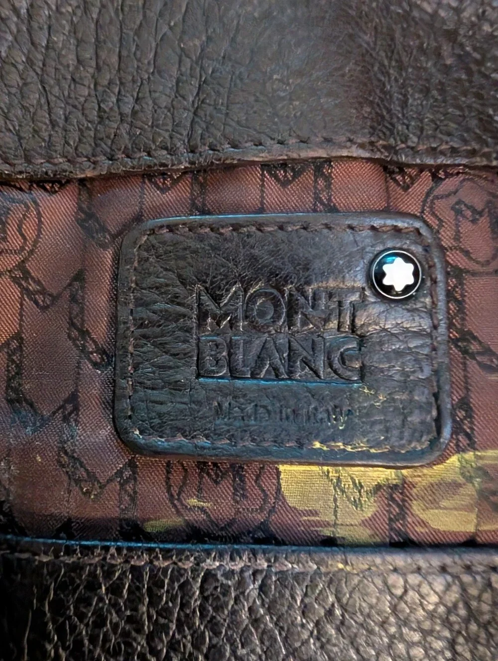 Mont Blanc Men's Leather Messenger Bag in Dark Brown - Casual Crossbody